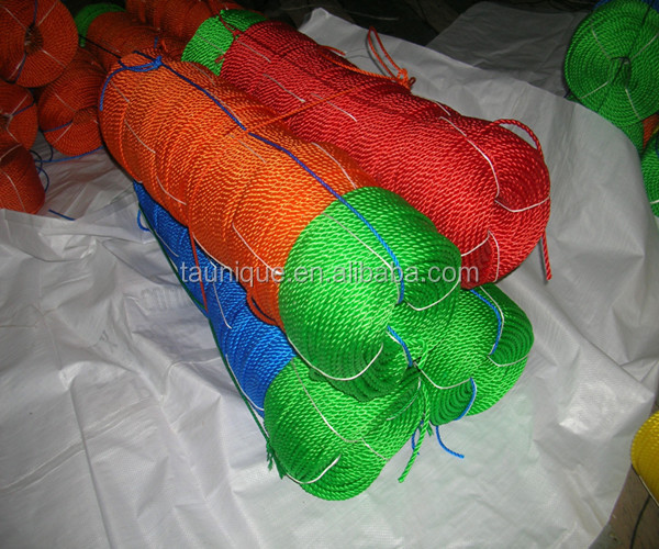 色のプラスチック製のpeのビニ3ストランドロープ仕入れ・メーカー・工場