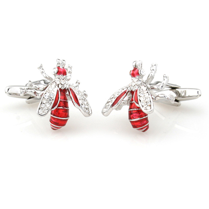 Jemerry Jewelry Men's Fashion Gift for Wedding Tuxedo Shirt Orange Bee Cufflinks