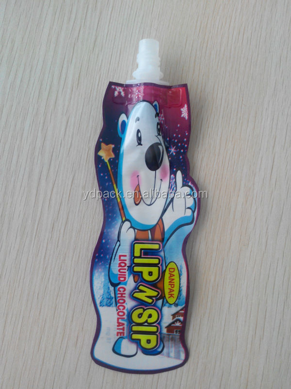 special shape empty liquid cream spout bag