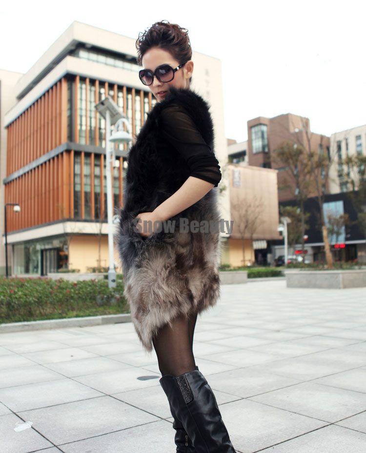 long raccoon fur vest real fur (5)