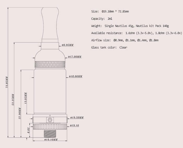 14 August newest aspire nautilus mini BVC coil best atomizer mini nautilus glassomizer