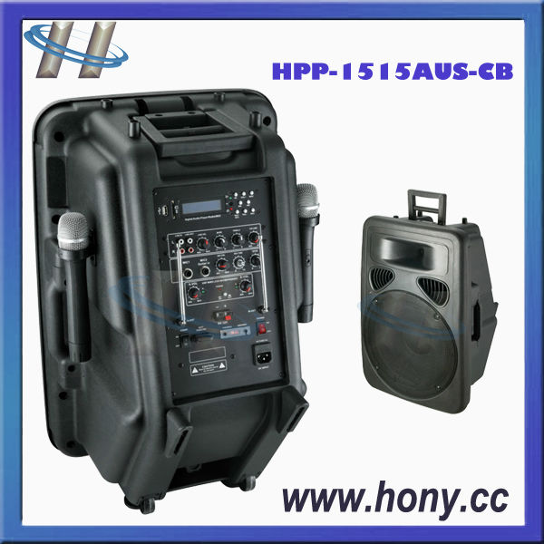 15" Portable Rechargeable Speaker Box With Wheel And Handle Buy