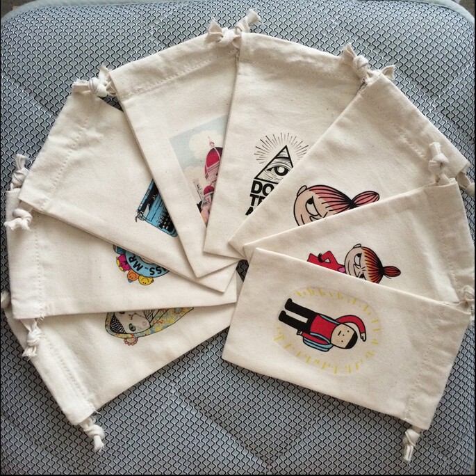 cotton muslin drawstring bag canvas gift packing