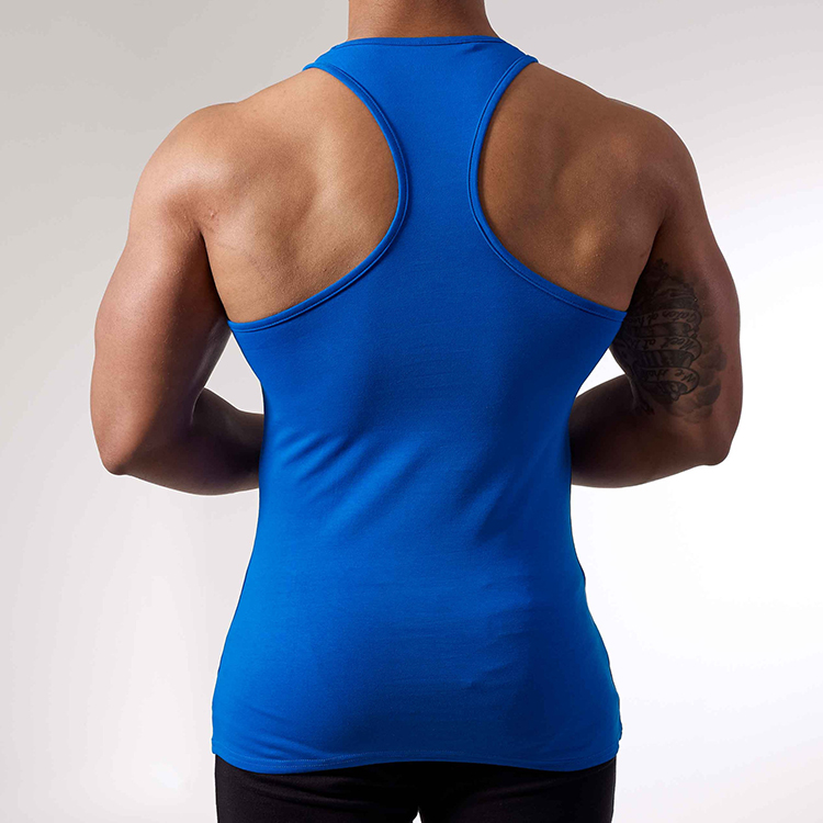 Blue Slim Fit Blank Mens Gym Stringer Singlet Wholesale Buy Gym