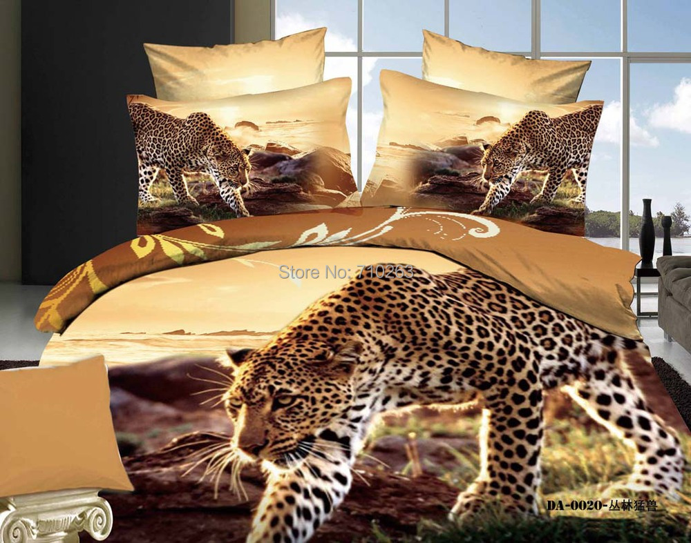 Wholesale Cheetah Leopard Printed 3d 100 Cotton Wedding Four