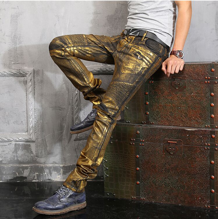 男性用の高品質の金ワックスヨーロッパ私たちのスタイルファッションプラスサイズカジュアルなジーンズ仕入れ・メーカー・工場