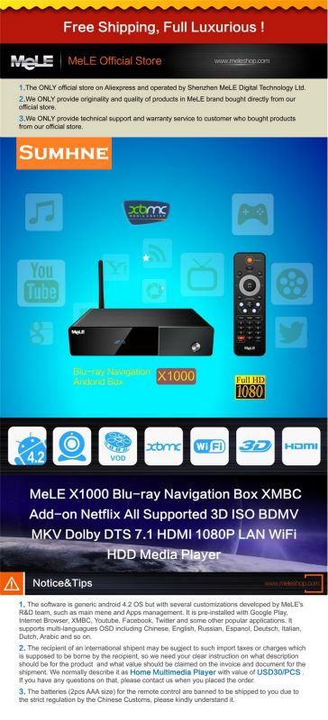 MeLE X1000 Blu-ray Navigation Box XBMC Add-on Netflix 3D ISO BDMV MKV