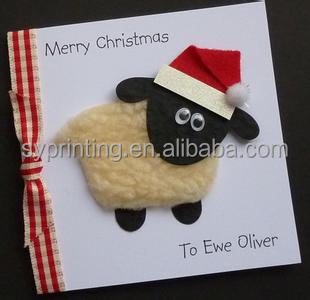 手作りの美しい羊カード誕生日グリーティングカードクリスマスカードバルクメーカー問屋・仕入れ・卸・卸売り