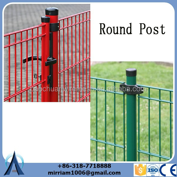 double rod wire mesh fence with Round post.jpg