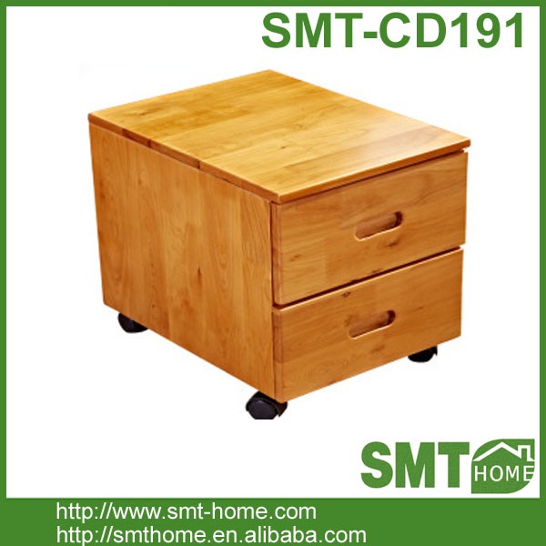 Small Kid Bedside Table 3 Drawer Solid Wood Cabinet Drawer Slides