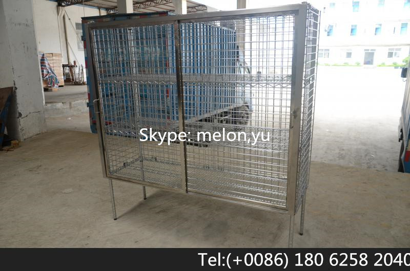 Stainless Steel 304 Sliding Door Wire Shelving Security Cage Rack With Square Tube Frame Buy Sliding Door Wire Shelving Security Cage Sliding Door