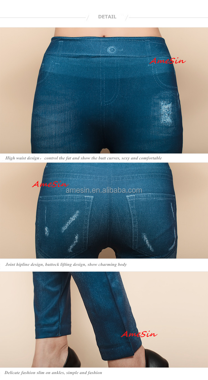 最高品質のジーンズのレギンスamesinバックポケットが付いているオフィスレディースjeggings仕入れ・メーカー・工場