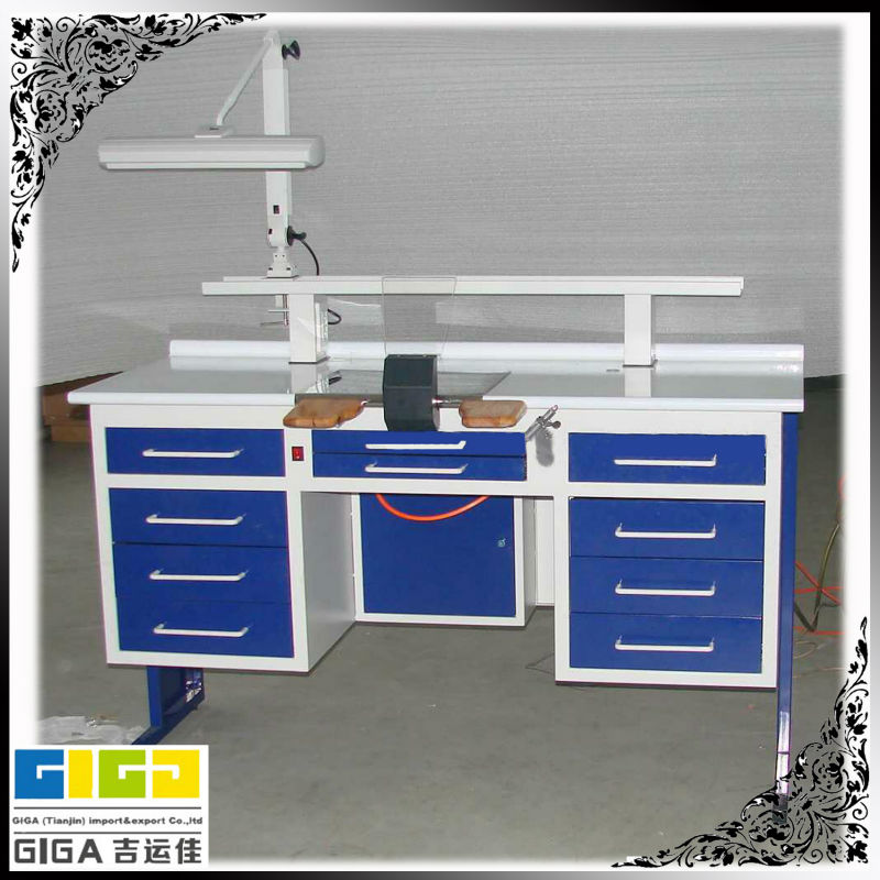 GIGA heavy duty wooden dental lab electrical working bench