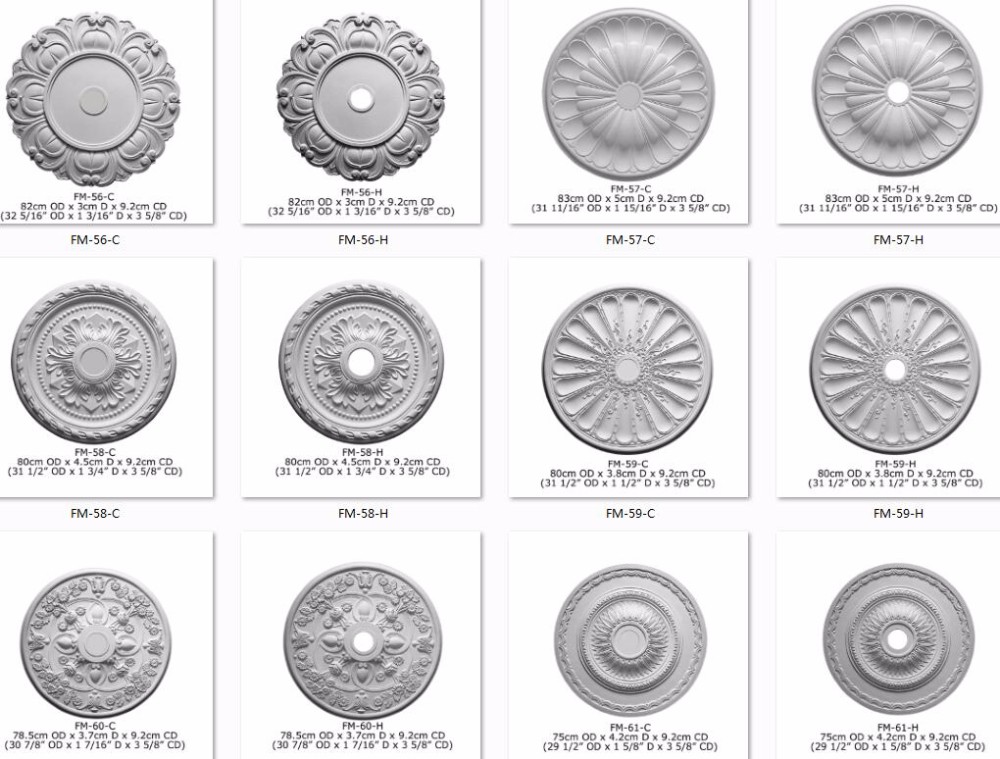 Hot Ceiling Ornaments High Density Beautiful Decorative Pu