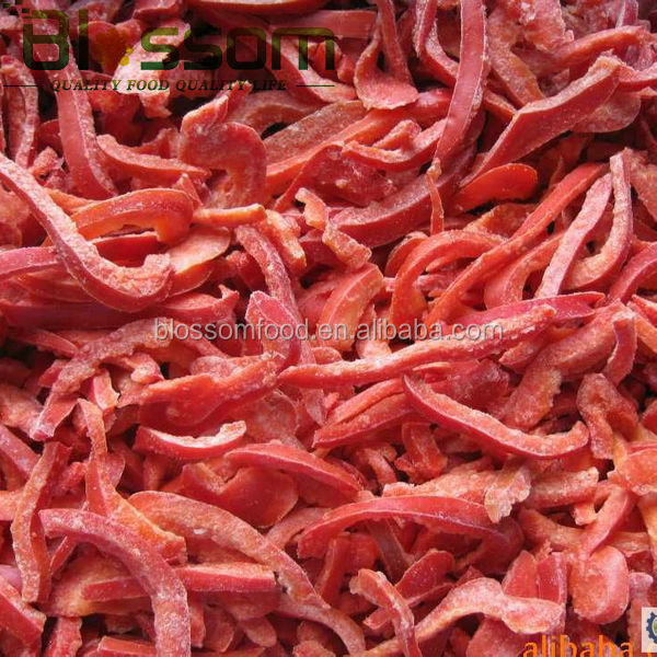 China frozen vegetables IQF red or green or yellow bell color pepper