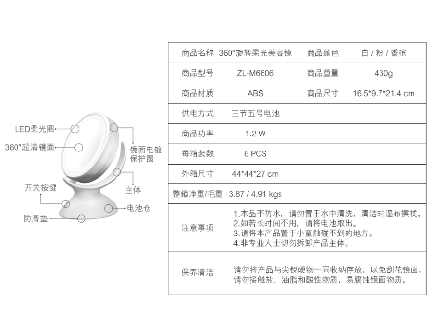 best prices wholesale cheap bathroom portable lighted led makeup mirror for sell