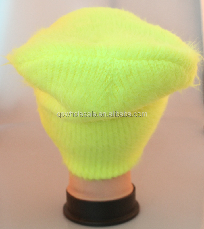 緑の色蛍光暖かい豪華なファッションビーニー冬帽子仕入れ・メーカー・工場