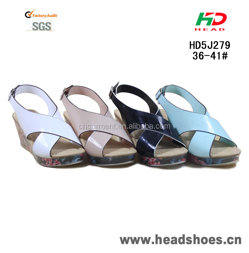 Cheap wholesale ladies high heel shoes fashon wedge sandals