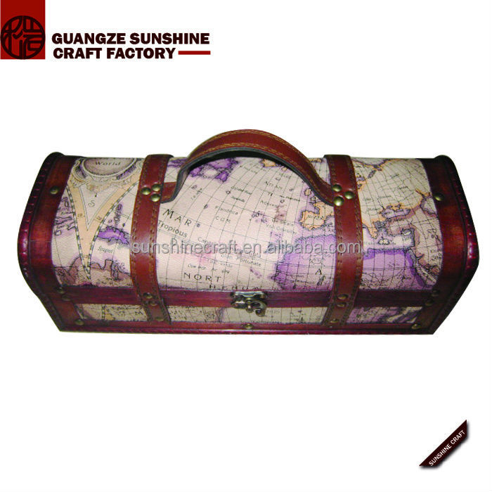 2014 new unique leather wine carrier wooden wine box