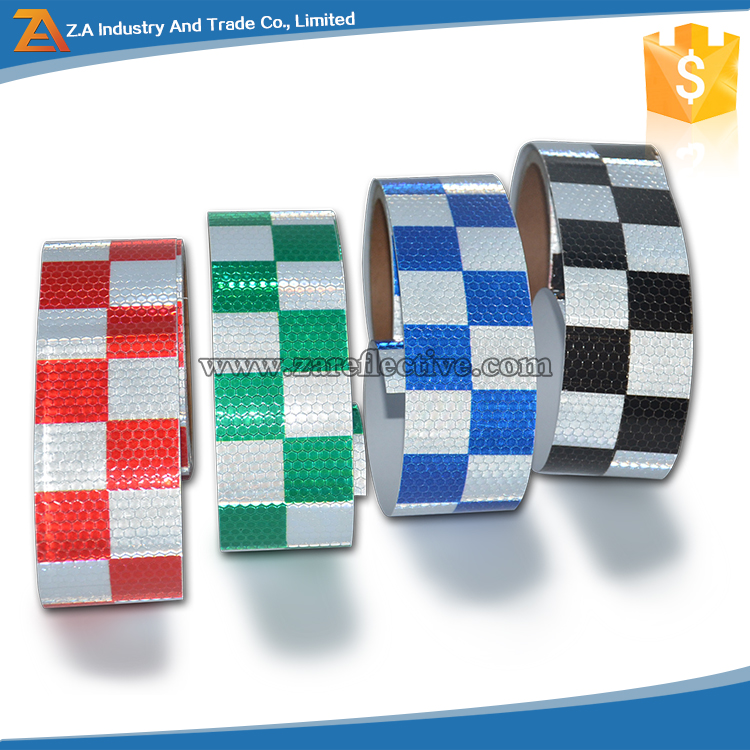 High Visibility Blue And White Checkered Reflective Tape For Road Sign