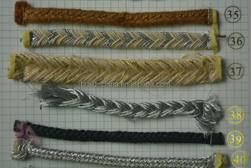 ファンシーラウンド編組ロープ用装飾/フラット編み/高品質reduceフラット編組靴、アクセサリー仕入れ・メーカー・工場
