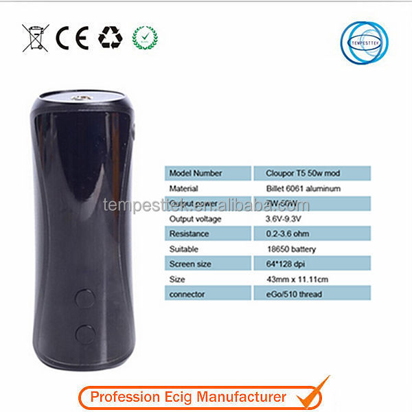Upgraded version of 30 watt mod cloupor dna cloupor T5 50w mod dna 50 mod with high quality