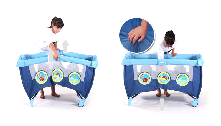 2015エコ- フレンドリーな物質等安全赤ちゃん赤ちゃん用の遊び場・旅行コット仕入れ・メーカー・工場
