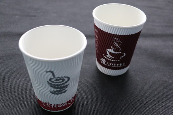 2014 The newest design 12oz disposable ripple wall paper cup
