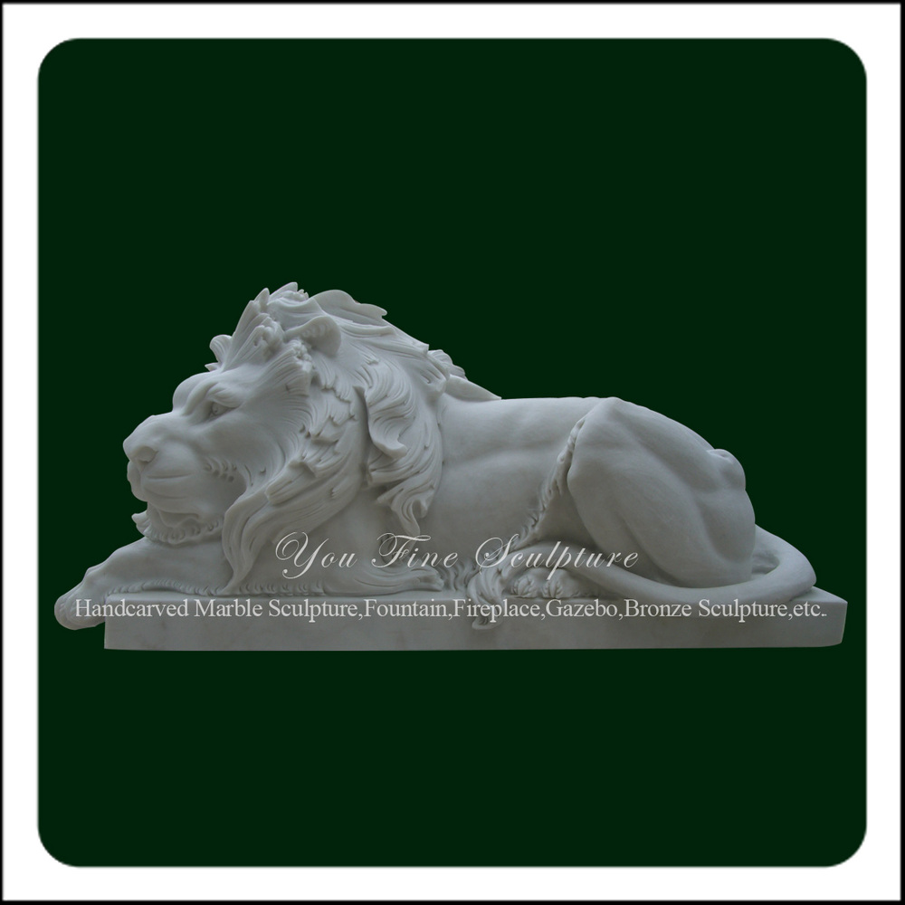 Western Style Natural White Marble Sleeping Lion Statue Buy Lion