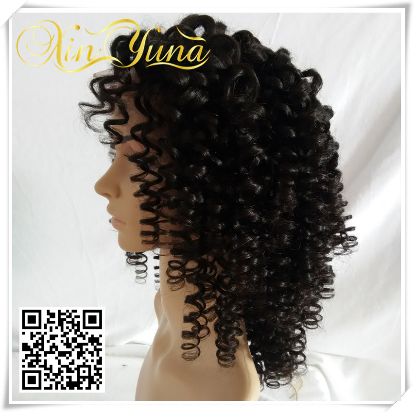 ブラジルアフロ変態カーリーバージンヘアのかつら100%人毛1b機械製かつら黒人女性 問屋・仕入れ・卸・卸売り