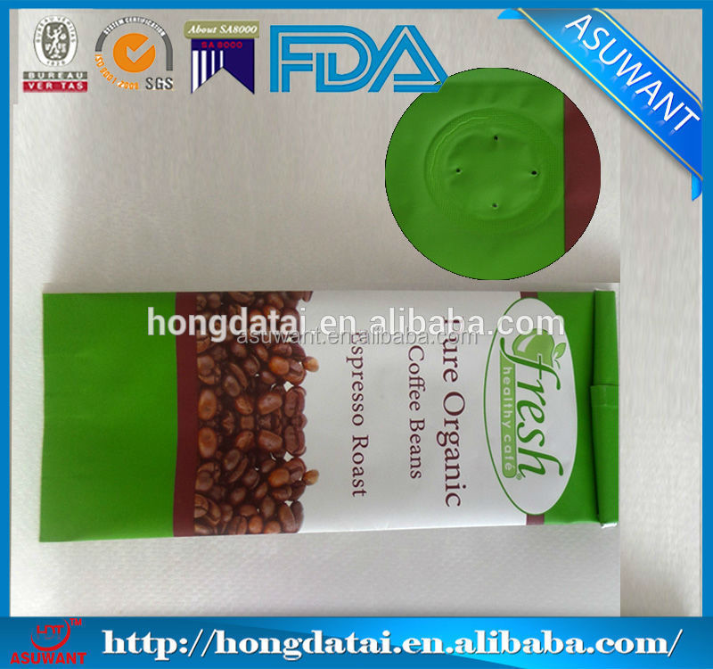 coffee bag with tin-tie and valve/coffee packing bag wholesale