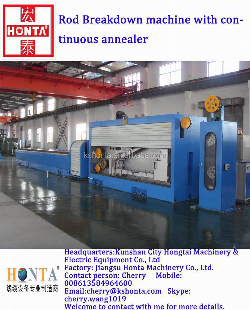 8mm Copper Rod Breakdown Machine Electric Cable Manufacturing Machine