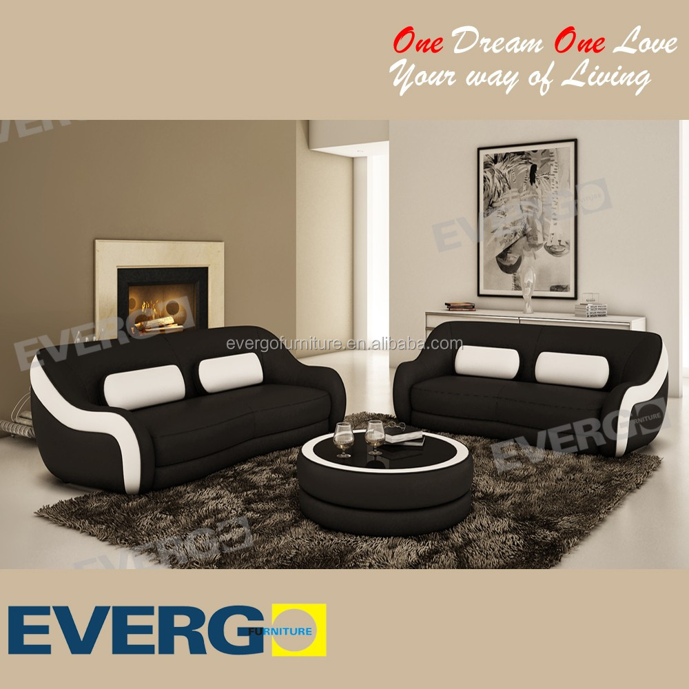 Evergo 2016 moderne ontwerp woonkamer meubels, leather sofa set 3 ...