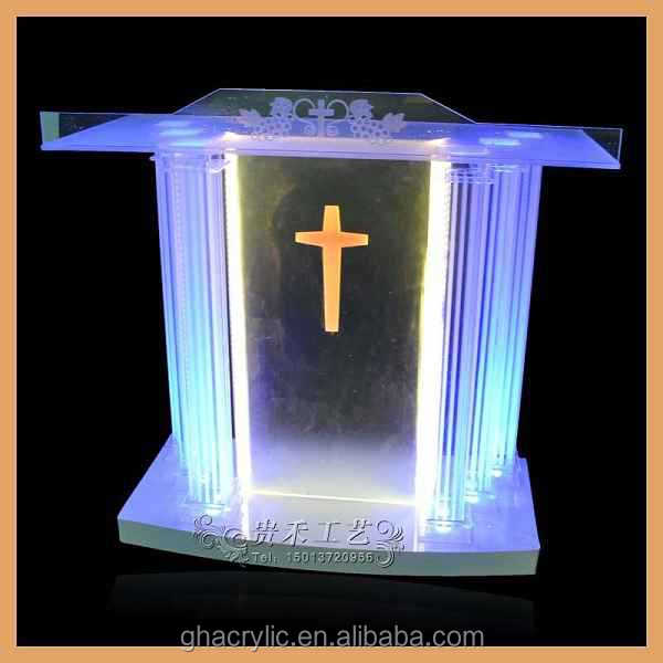 高品質アクリル led ライト表彰台pulpits スピーチ書見台、 教会説教壇仕入れ・メーカー・工場