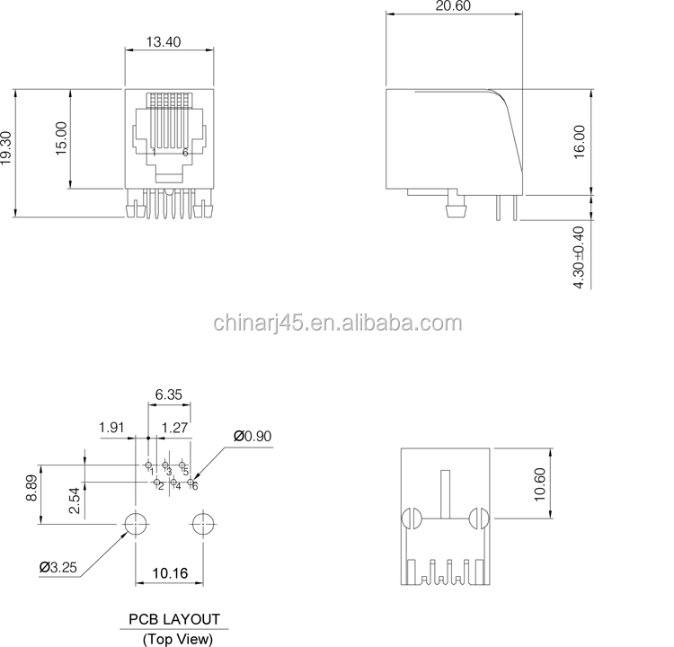 直角6p6crj12pcbジャック仕入れ・メーカー・工場