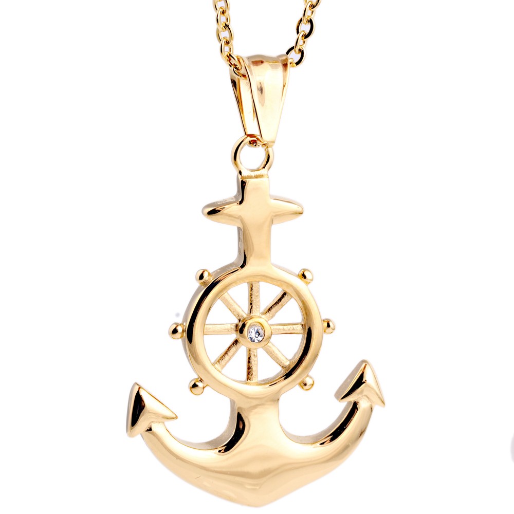 Hip Hop Bijoux De Luxe Marque D\u0027ancrage En Acier Inoxydable Pendentif Colliers Pour Hommes