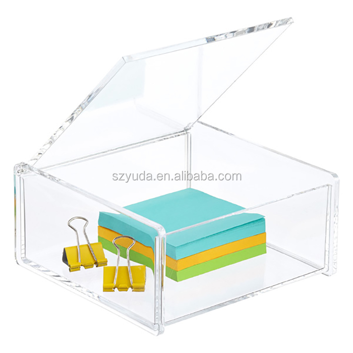 Crystal Acrylic Non Slip Storage Tray 9X9X4.5CM Plastic Organiser Container  Box