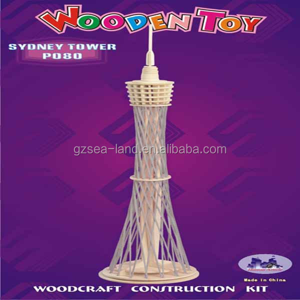 DIY 3D Sydney Tower Style Wooden Puzzle Toy問屋・仕入れ・卸・卸売り