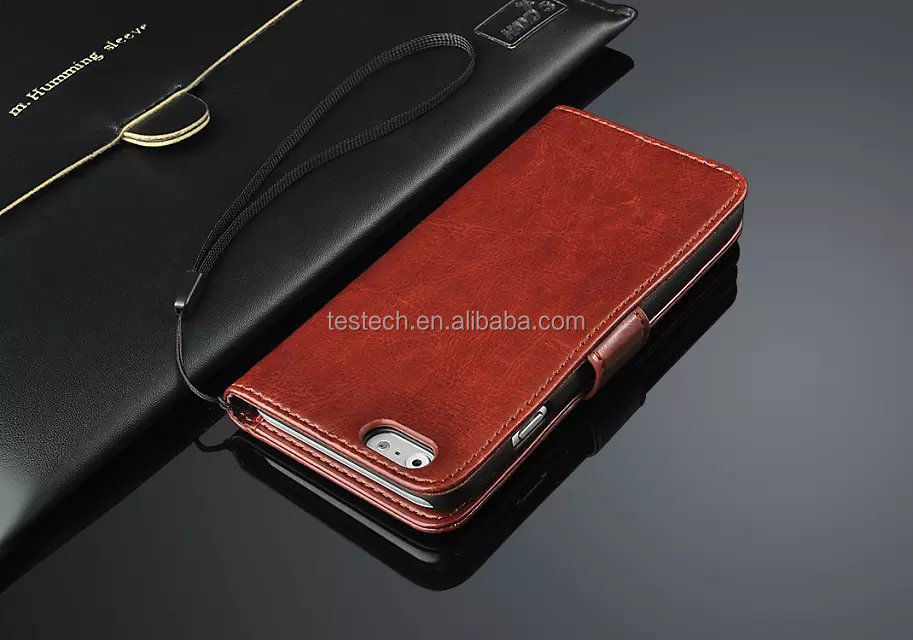 Iphone用6クレイジーホース付きレザーケースパターン、 iphone用ケース6,6レザーケースappleのiphoneのための問屋・仕入れ・卸・卸売り