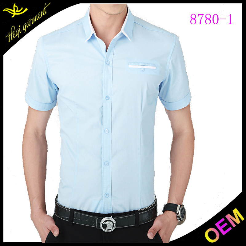 純粋な色の中国のユニフォームシャツ半袖メンズドレスシャツモデル仕入れ・メーカー・工場