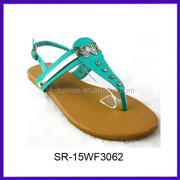 fashion women flat sandals 2015 girls new design shoes china wholesale ...