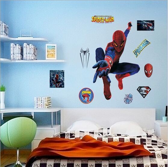 (新しい) 2016新しいスパイダーマン取り外し可能な子供ルームウォールステッカーキッズルーム用アベンジャーズdiy寝室ステッカー3dウォールステッカー仕入れ・メーカー・工場