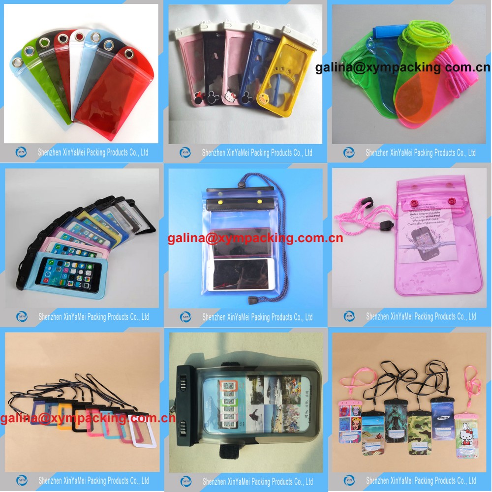 OEM Simple Design 5 inch Mobile Phone Case PVC Waterproof Bag with Armband for Swimming