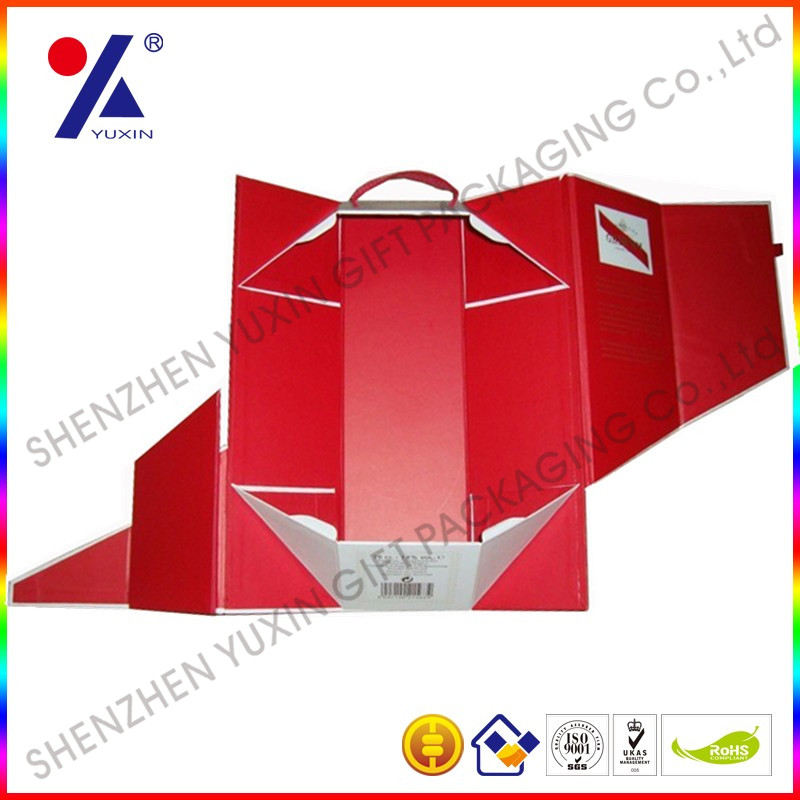 Delicate red wine box made of paperboard with customized size and design/foldable boxes