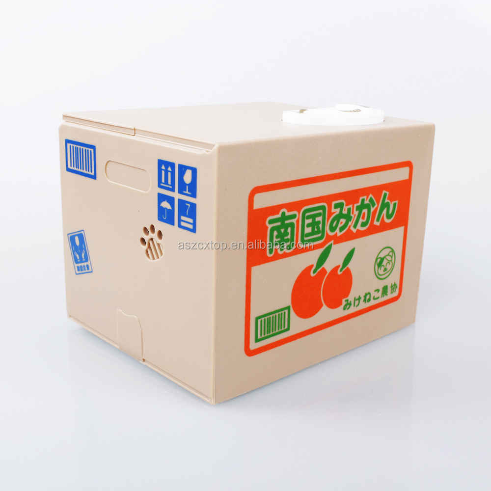 電子2015熱い販売のプラスチック製の貯金箱銀行コインの猫を盗む仕入れ・メーカー・工場