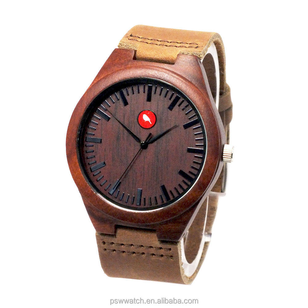Bamboo wood Watches bamboo watch Bamboo wrist watch 2015 Men with Date Genuine Leather Strap