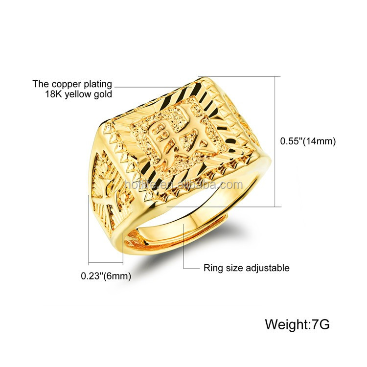 Copper Men Style Plated Jewellery Fake Gold Ring 18k Buy Fake Gold