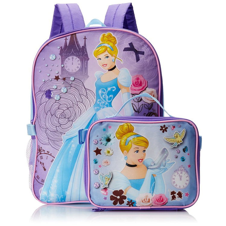 Various Colors & Designs Available 2015Promotional Top Grade Kid School Backpack With Lunch Bag