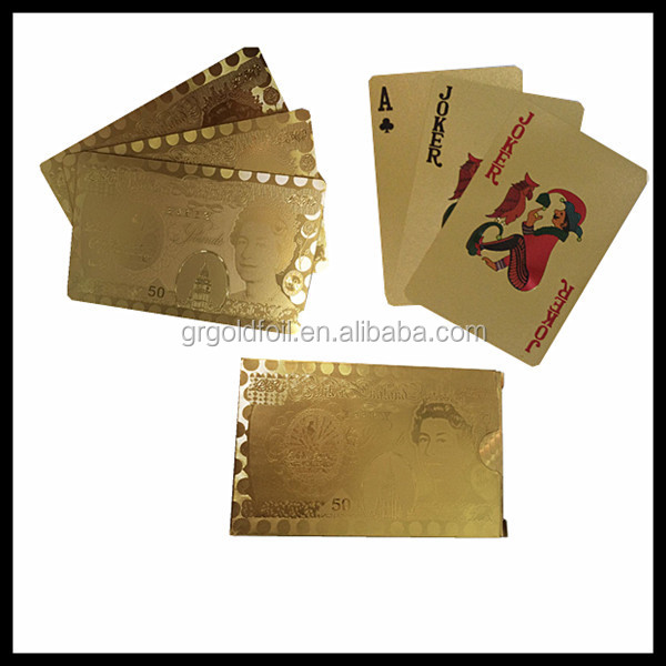 印刷デザインのポーカーcystomize最高品質のゴールドの箔がトランプカード仕入れ・メーカー・工場