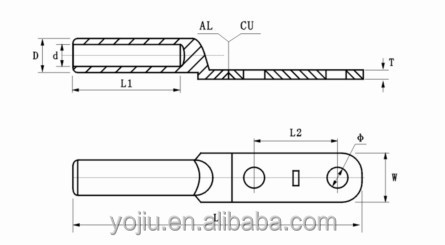 製造されたdtld2本のボルトアルミ銅バイメタルラグとフェラル/ターミナルラグサイズ仕入れ・メーカー・工場